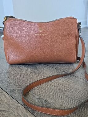 Nanette Lepore Pebbled Faux Leather Crossbody Bag Cognac Tan Quiet Luxury Preppy